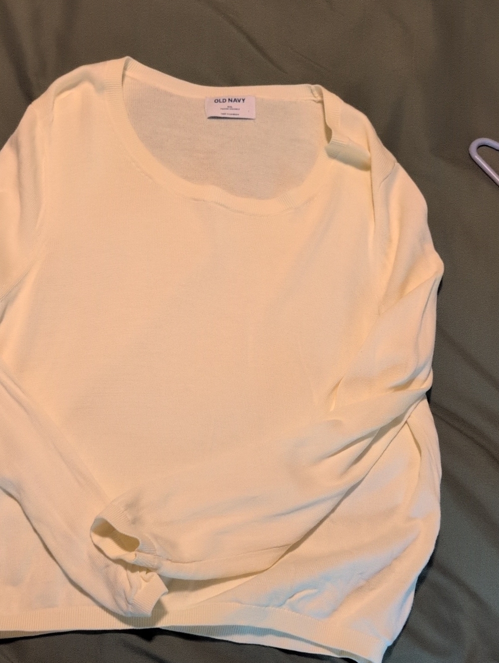 Old Navy Pale Yellow Long Sleeve Crewneck Top